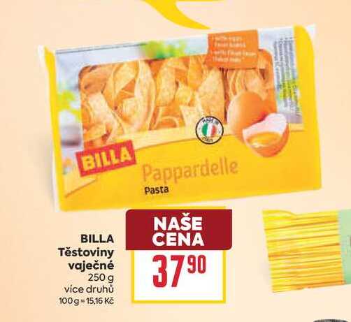 BILLA Těstoviny vaječné 250 g 