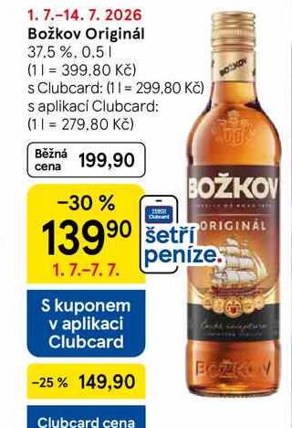Božkov Originál 37.5%, 0.5 l