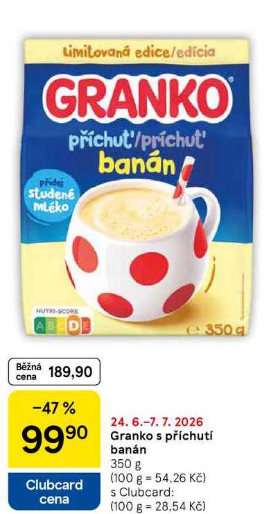 Granko s příchutí banán, 350 g