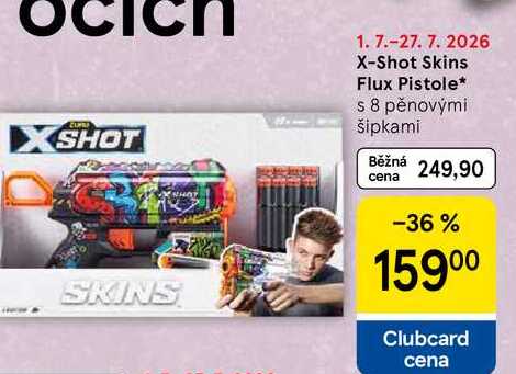 X-Shot Skins Flux Pistole, s 8 pěnovými šipkami