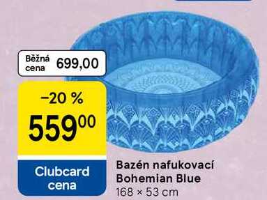Bazén nafukovací Bohemian Blue, 168 x 53 cm 