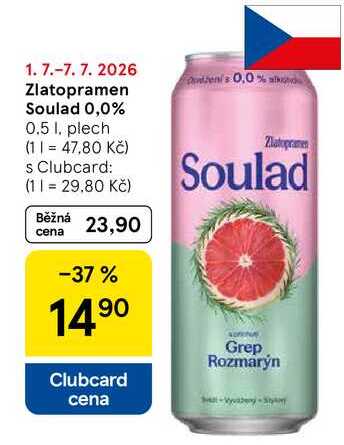 Zlatopramen Soulad 0,0%, 0.5 l, plech
