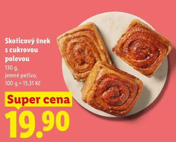 Skořicový šnek s cukrovou polevou, 130 g