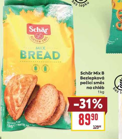Schär Mix BBezlepková pečicí směs na chléb 1kg