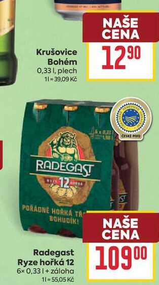 Radegast Ryze hořká 12 6× 0,33l