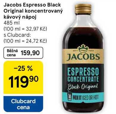 Jacobs Espresso Black Original koncentrovaný kávový nápoj, 485 ml