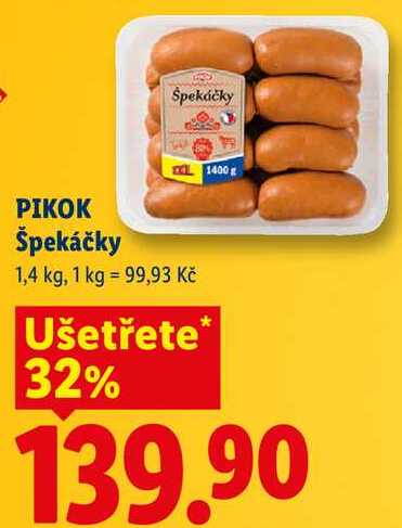 PIKOK Špekáčky, 1,4 kg