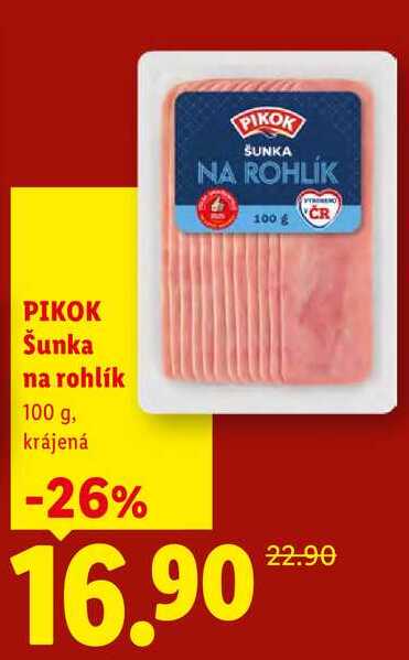 PIKOK Šunka na rohlík, 100 g