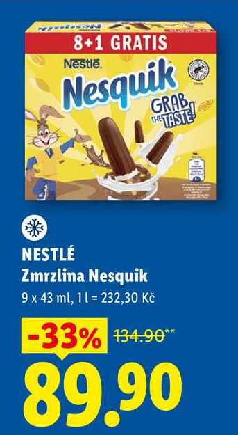 NESTLÉ Zmrzlina Nesquik, 9x 43 ml