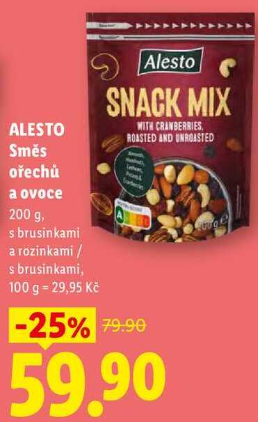 ALESTO Směs ořechů a ovoce, 200 g 