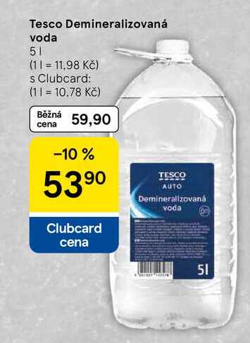 Tesco Demineralizovaná voda, 5 l