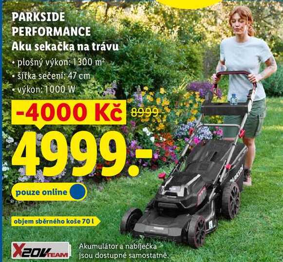 PARKSIDE PERFORMANCE Aku sekačka na trávu
