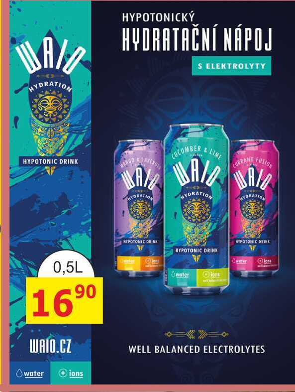 WAID - HYPOTONICKÝ HYDRATAČNÍ NÁPOJ S ELEKTROLYTY 0,5l plech