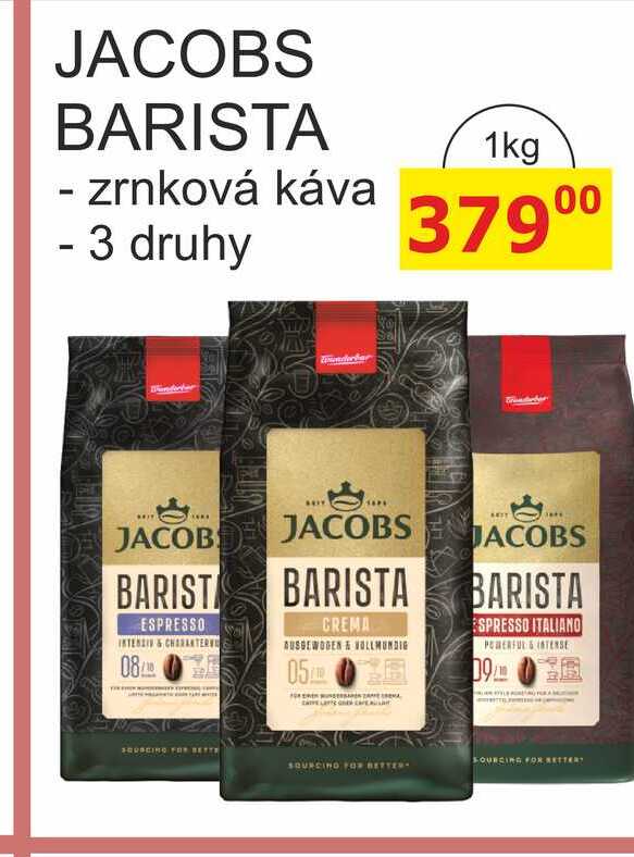 JACOBS BARISTA - zrnková káva - 3 druhy 1kg