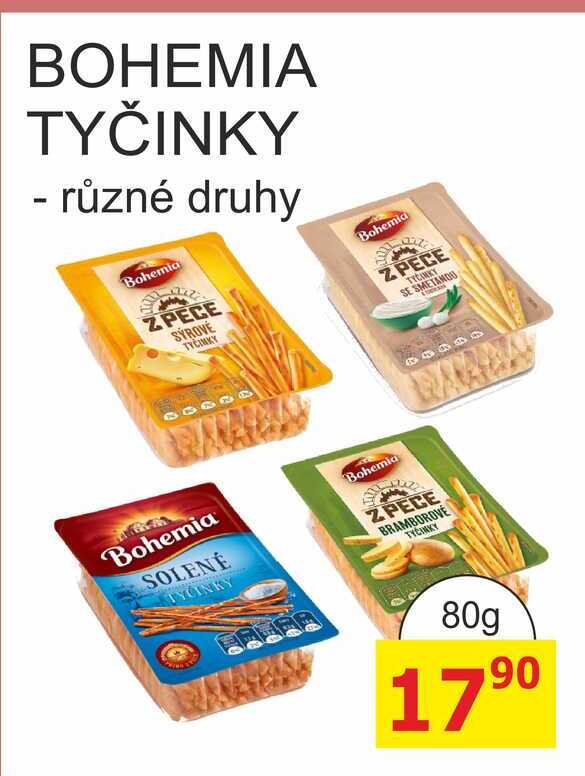 BOHEMIA TYČINKY - různé druhy 80g