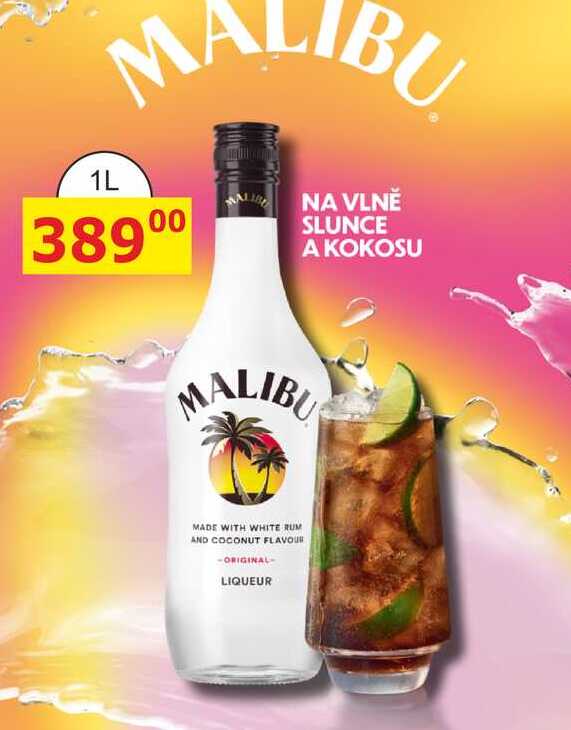 Malibu Original likér na bázi rumu s kokosovou příchutí 1L