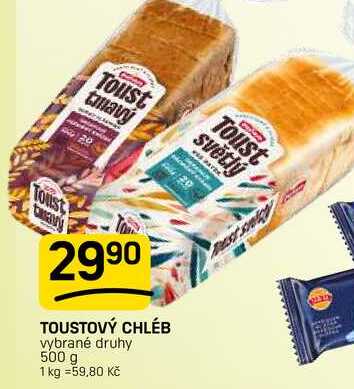 TOUSTOVÝ CHLÉB vybrané druhy 500 g