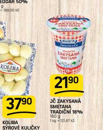 JČ ZAKYSANÁ SMETANA TRADIČNÍ 18% 180 g