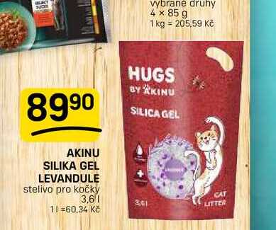 AKINU SILIKA GEL LEVANDULE stelivo pro kočky 3,6l