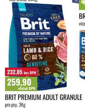 BRIT PREMIUM ADULT GRANULE 3Kg