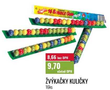 ŽVÝKAČKY KULIČKY, 16ks