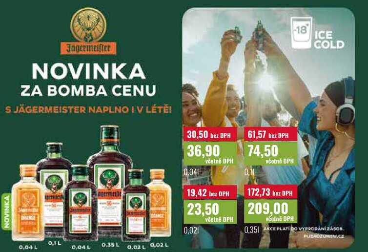 JÄGERMEISTER 0,02l, 0,04l, 0,1l, 0,35l