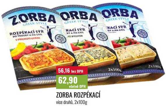 ZORBA ROZPÉKACÍ, více druhů, 2x100g