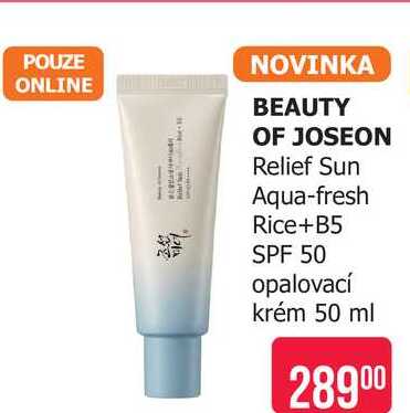 BEAUTY OF JOSEON Relief Sun Aqua-fresh Rice+B5 SPF 50 opalovací krém 50 ml
