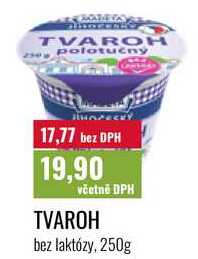 TVAROH, bez laktózy, 250g 