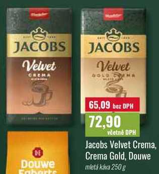 Jacobs Velvet Crema, Crema Gold, Douwe 250 g 
