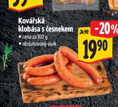 Kovářská klobása s česnekem 100 g