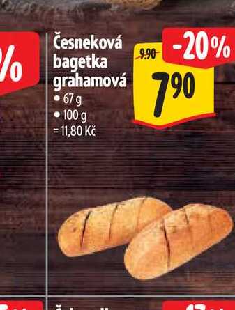 Česneková bagetka grahamová 67 g