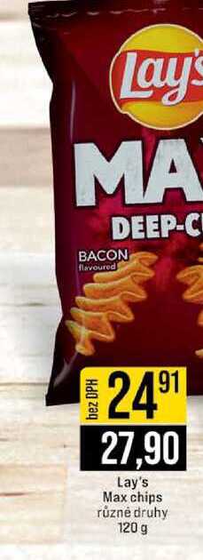 Lay's Max chips různé druhy 120 g
