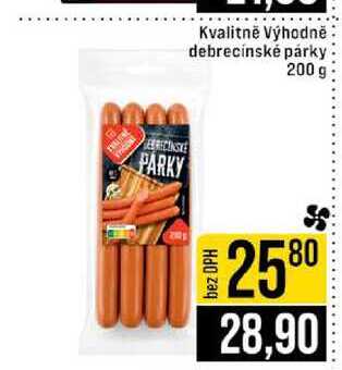 Kvalitně Výhodně debrecínské párky 200 g