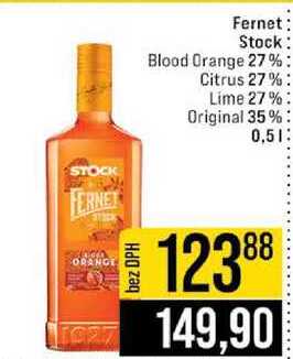 Fernet Stock Blood Orange 27% Citrus 27% Lime 27% Original 35 % 0,5l