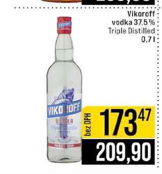 Vikoroff vodka 37.5% Triple Distilled 0.7l