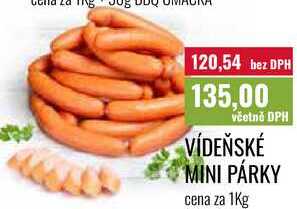 VÍDEŇSKÉ MINI PÁRKY cena za 1Kg 