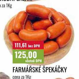 FARMÁŘSKÉ ŠPEKÁČKY cena za 1Kg