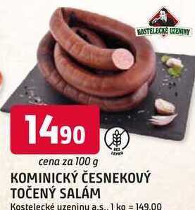 KOMINICKÝ ČESNEKOVÝ TOČENÝ SALÁM 100g