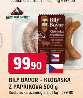 BÍLÝ BAVOR+ KLOBÁSKA Z PAPRIKOVA 500 g 