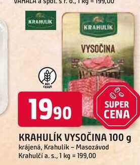 KRAHULÍK VYSOČINA 100 g krájená