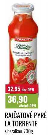 RAJČATOVÉ PYRÉ LA TORRENTE s bazalkou, 700g