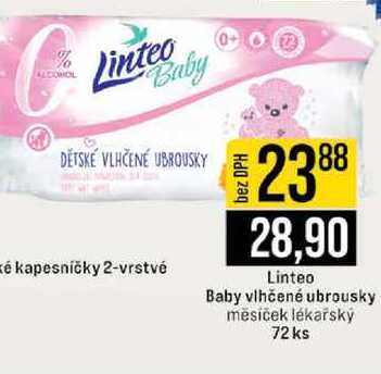 Linteo Baby vlhčené ubrousky měsíček lékařský 72 ks