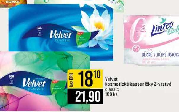 Velvet kosmetické kapesníčky 2-vrstvé classic 100 ks