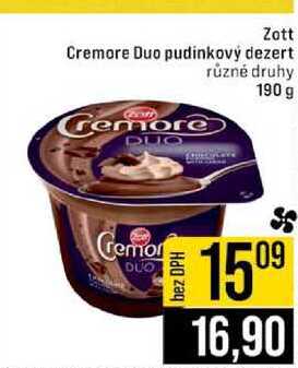 Zott Cremore Duo pudinkový dezert různé druhy 190 g
