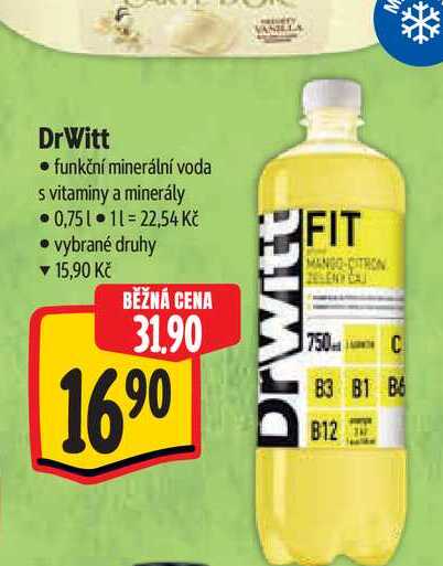 DrWitt funkční minerální voda s vitaminy a minerály  0,75 l