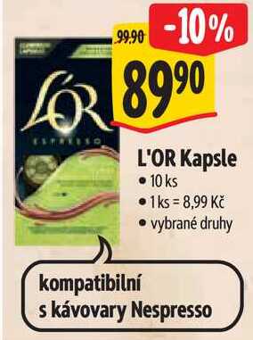 L'OR Kapsle, 10 ks