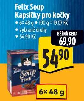 Felix Soup Kapsičky pro kočky, 6x 48 g