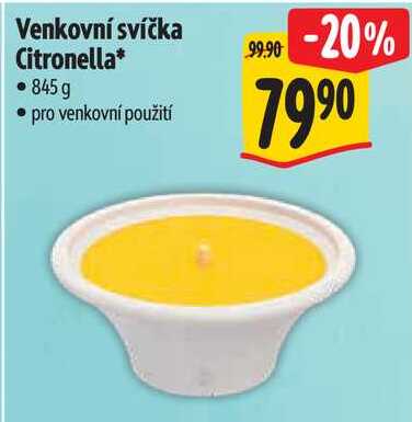 Venkovní svíčka Citronella*