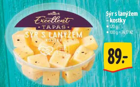 Sýr s lanýžem - kostky, 120 g